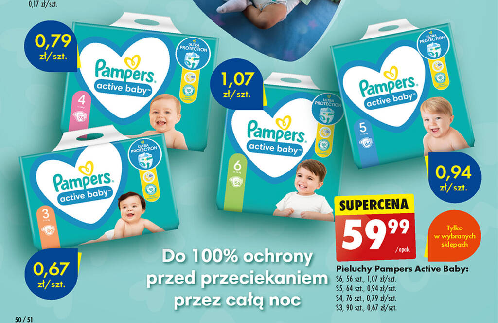 pampers 43 sztuki cena tesko