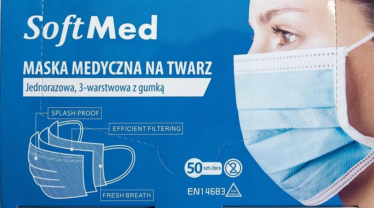 Medyczna maska ​​na twarz 50szt