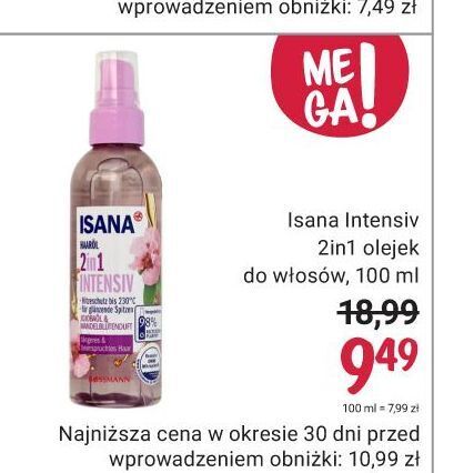 promocja tylko w rossmann isana intensiv 2in1 olejek do włosów