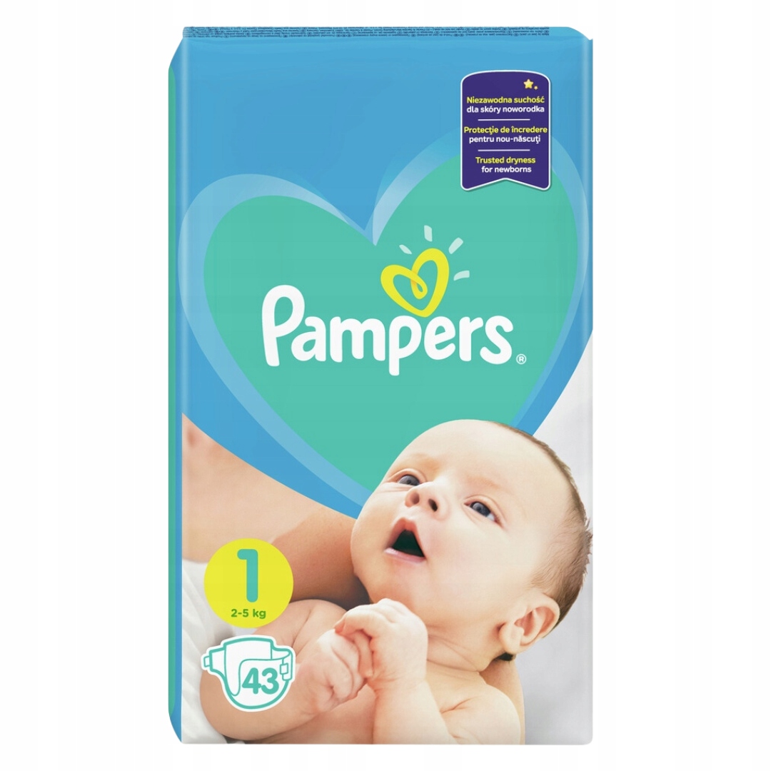 pampers new baby-dry pieluchy 1 newborn 2-5 kg 43 szt