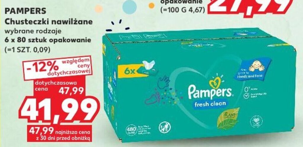 6pak mokrych chusteczek pampers kaufland