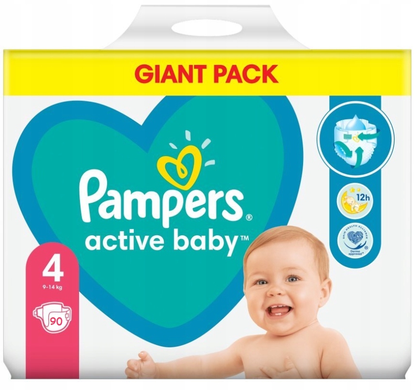 pampers active baby 4 90 szt