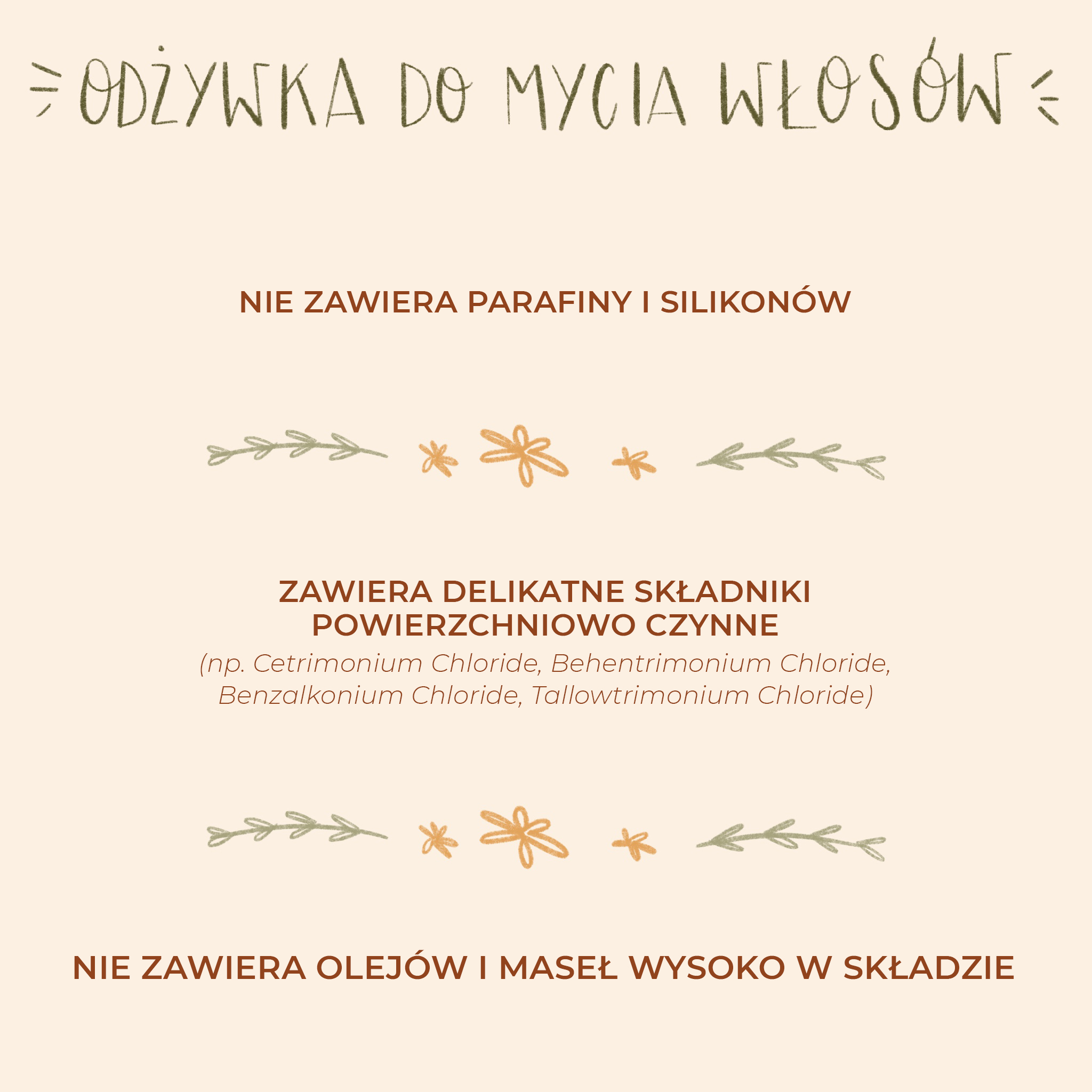 odżywka do mycia włosów jakie musi miec składniki