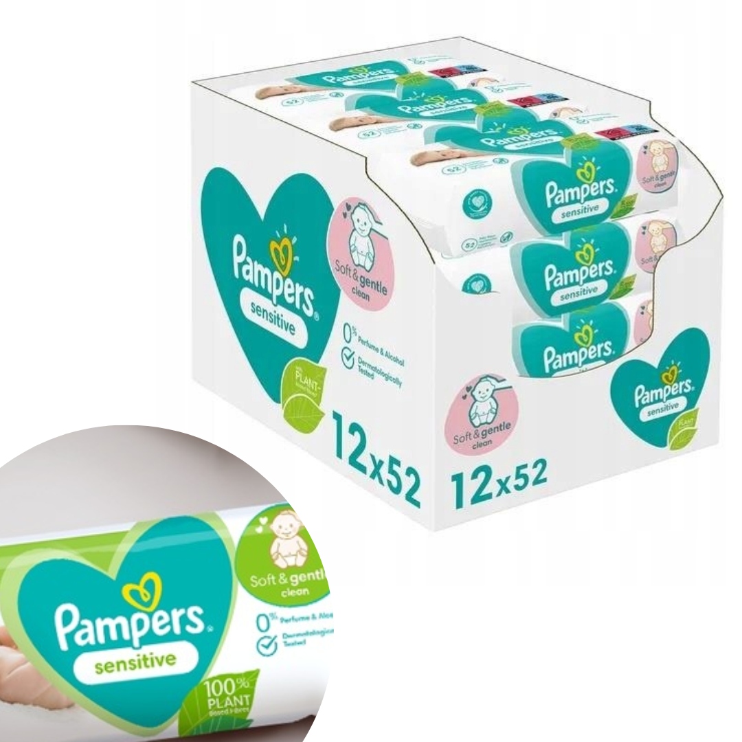 pampers sensitive chusteczki nawilżane 12szt