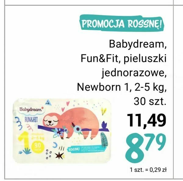 babydream fun&fit pieluszki jednorazowe newborn 1 2-5 kg