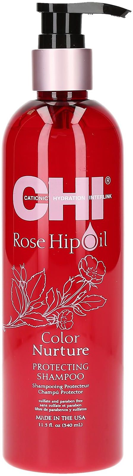 chi rose hip oil szampon do włosów farbowanych 340 ml