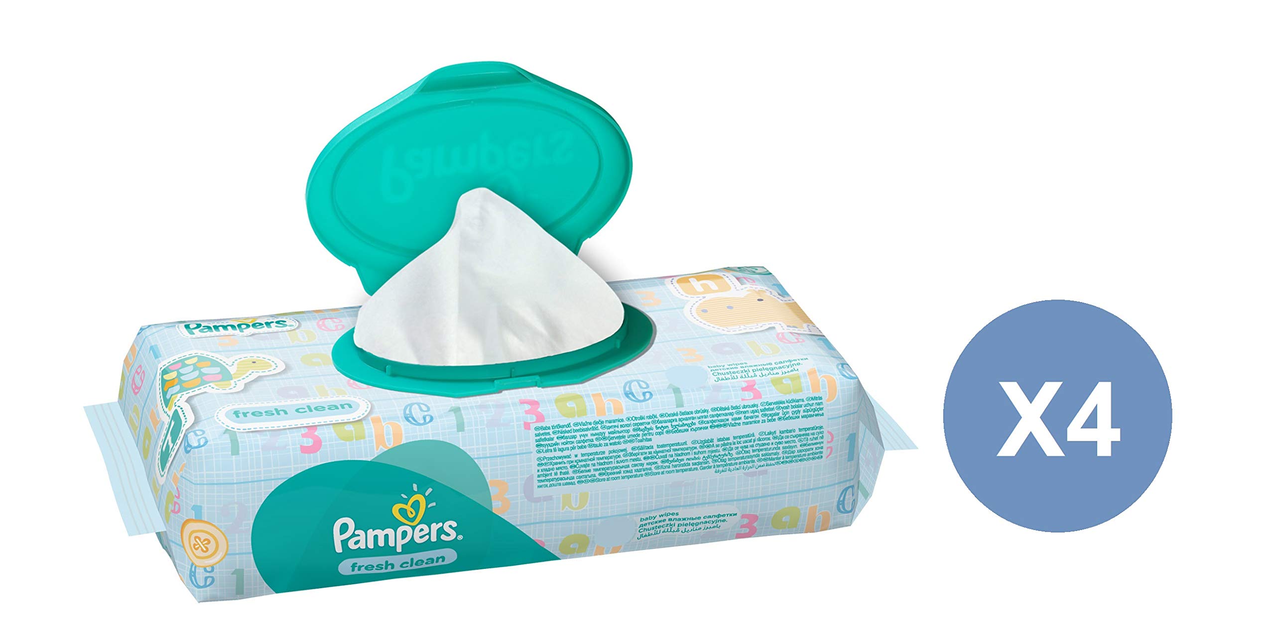 pampers fresh clean chusteczki 4x64