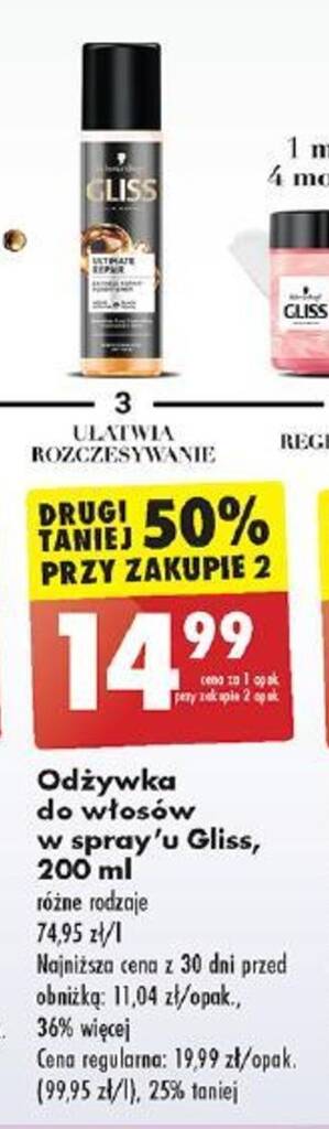 odżywka do włosów w sprayu gliss kur biedronka