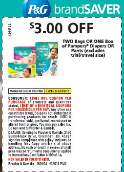 pampers diapers coupons