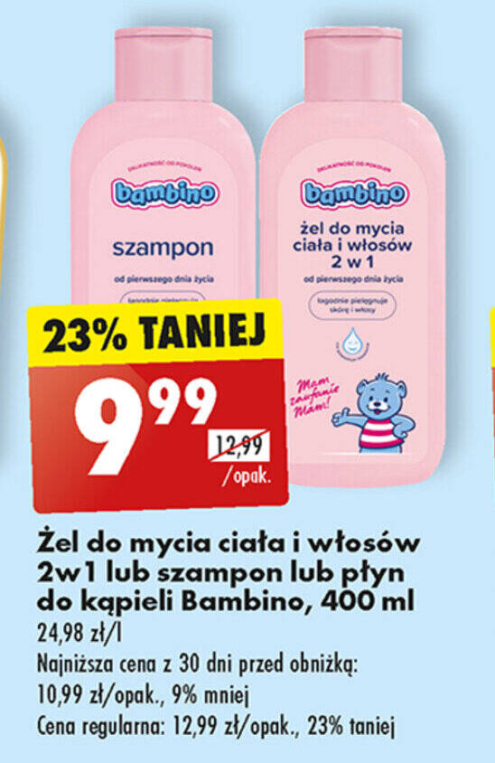 żel pod prysznic szampon 2w1 bambino biedronka