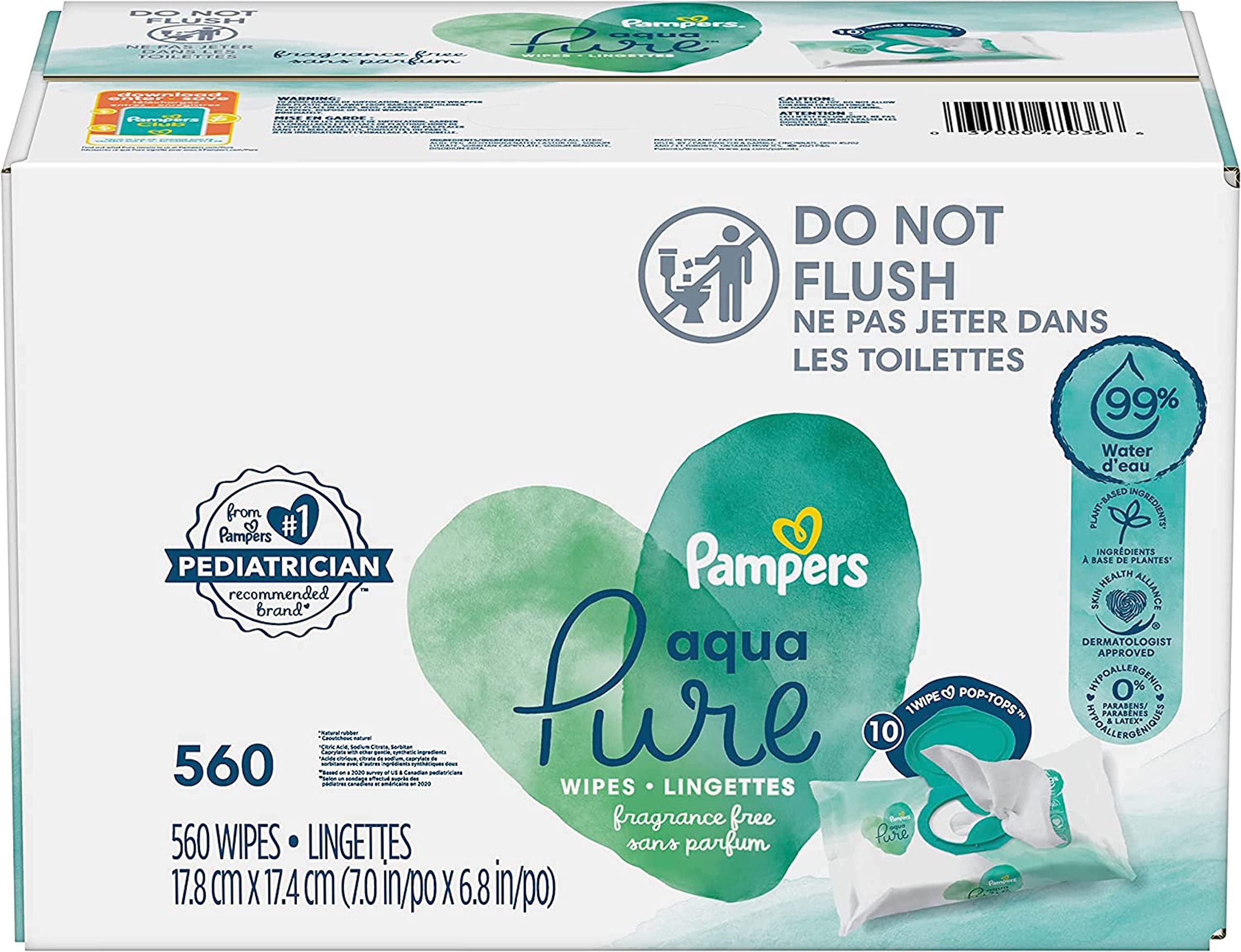 pampers pure aqua wipes