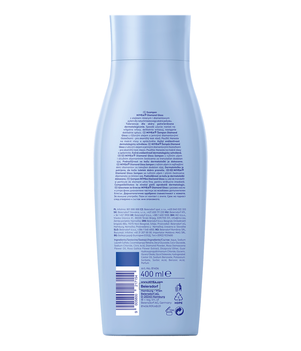 nivea diamond gloss szampon włosy matowe pozbawione blasku 400 ml