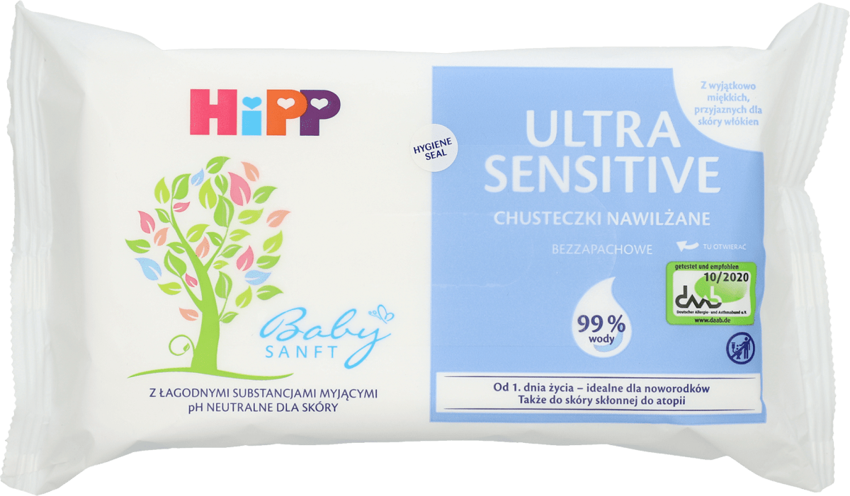 hipp chusteczki nawilżane ultra sensitive