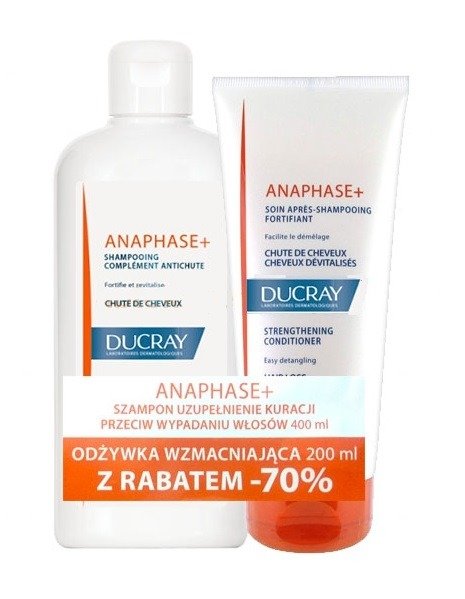 ducray anaphase+ szampon przeciw wypadaniu włosów 400ml anaphase+ odżywka 200ml