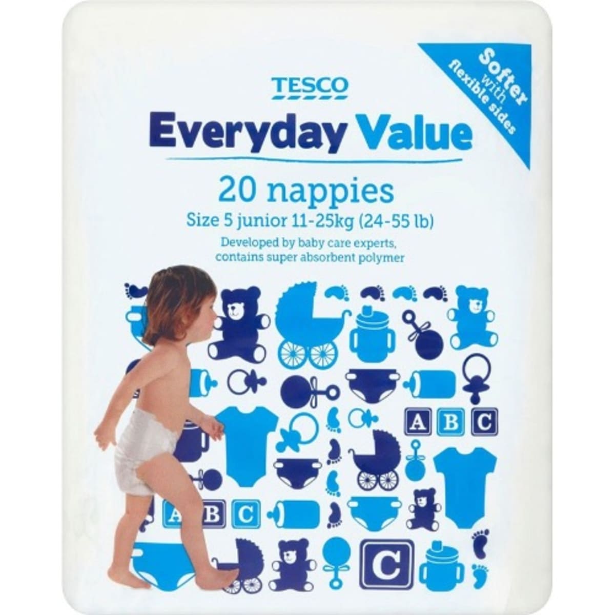 tesco pampers mega pack size 5