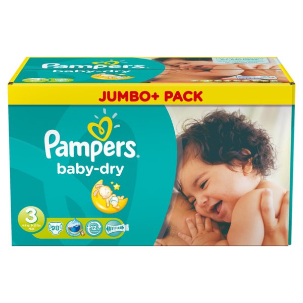 pampers baby dry size 3 jumbo+ pack 100 nappies