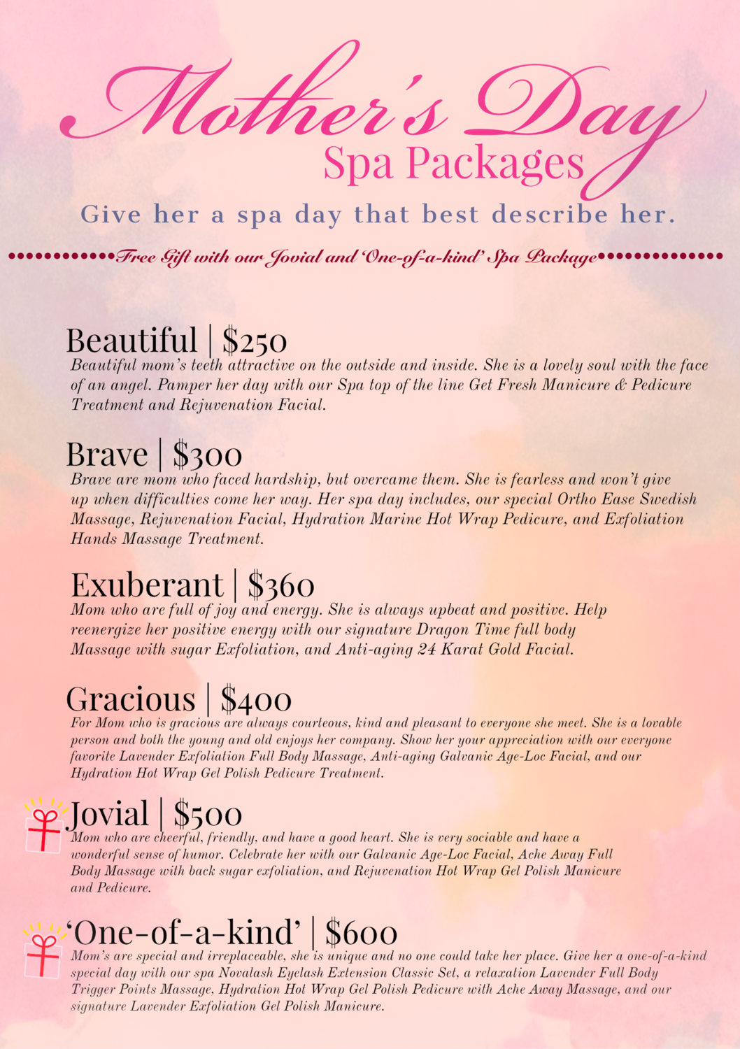 all day pamper package