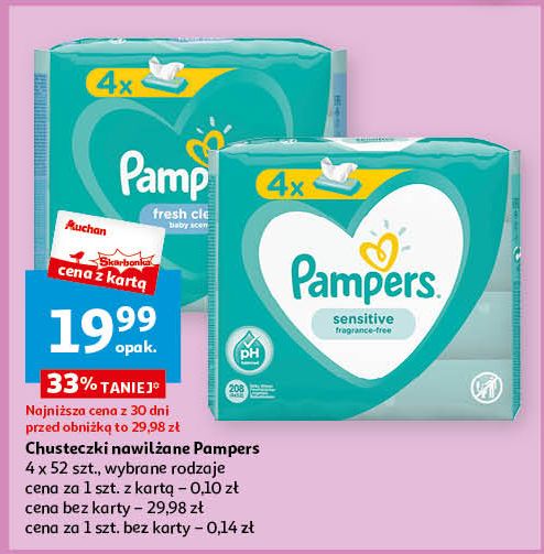 auchan chusteczki pampers sensitive