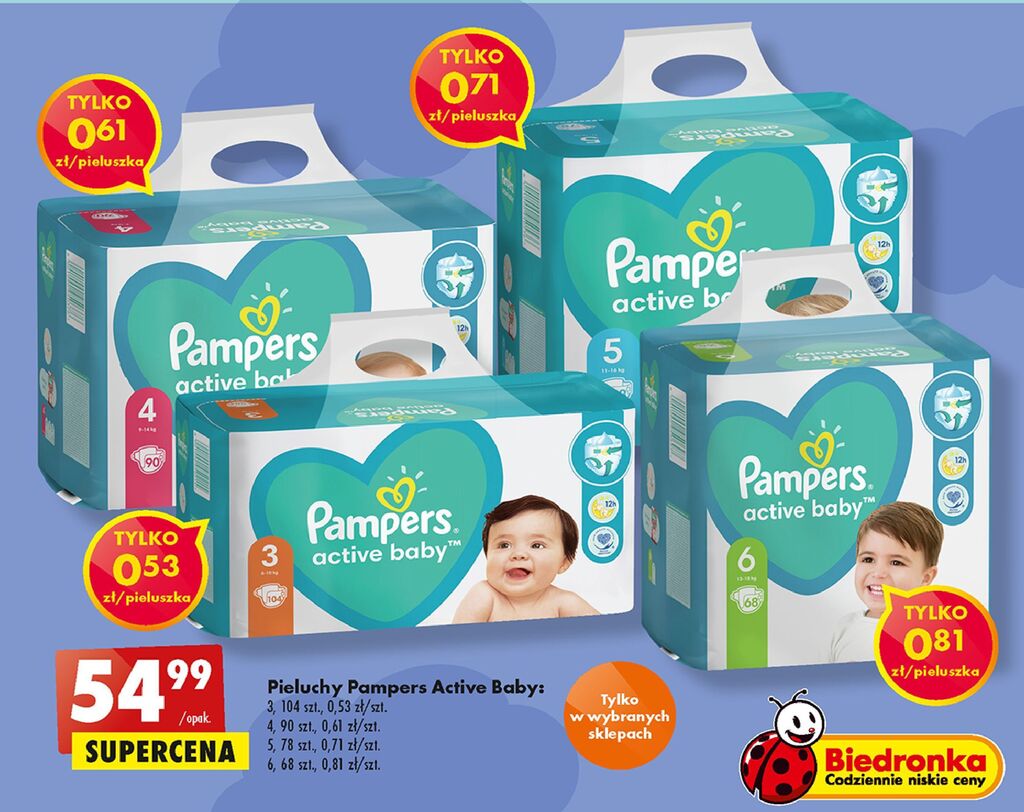 pampers 3 104 szt biedronka