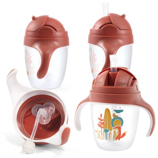 BabyOno 1464/01 Kubek niekapek z obciążaną słomką 240ml