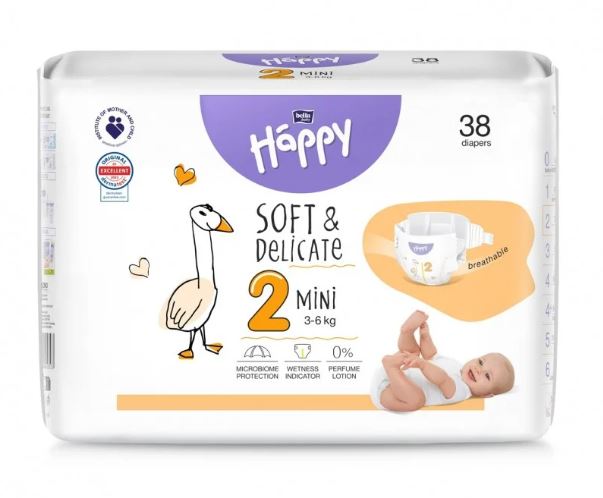 bella happy pieluszki jednorazowe mini 3-6 kg big pack