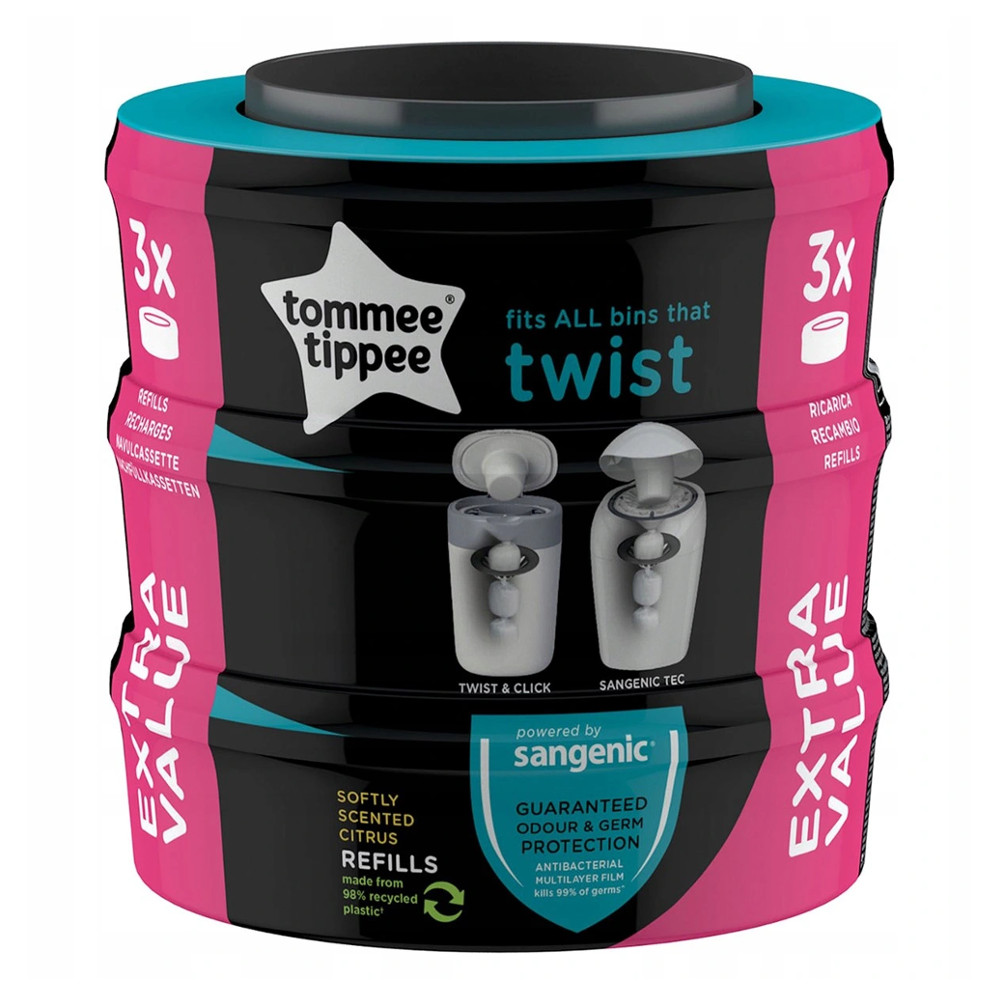 Wkłady do pojemników na zużyte pieluchy Tommee Tippee Sangenic Twist Refil