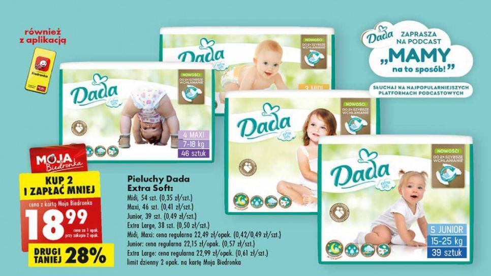 biedronka pieluchy dada extra soft