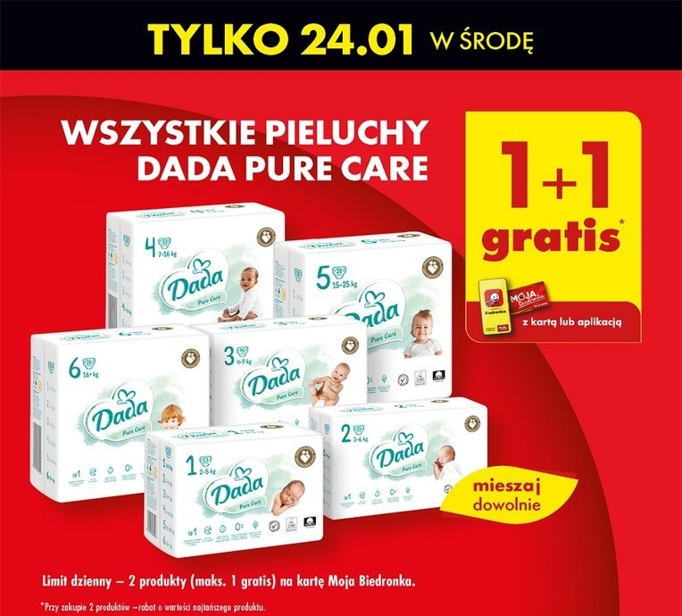 biedronka pieluchy za 1zl