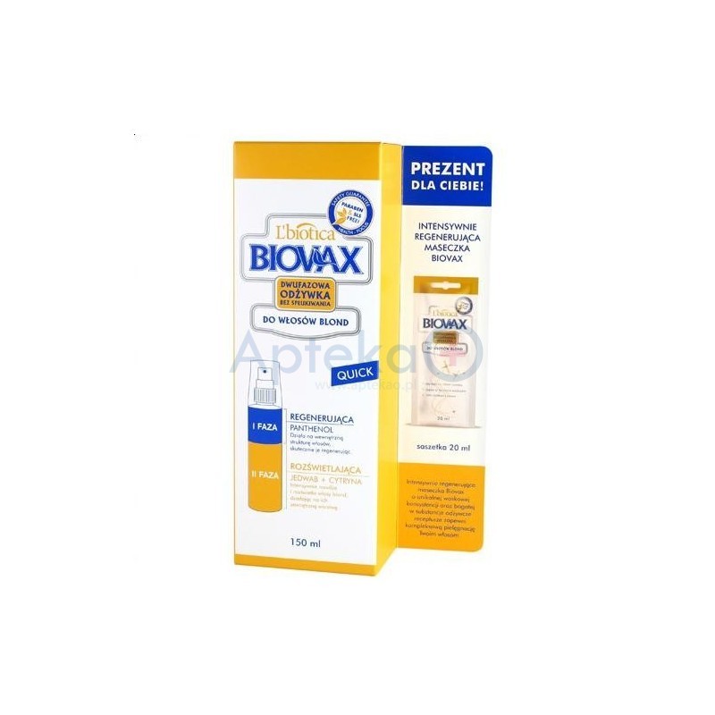 biovax quick dwufazowa odżywka bez spłukiwania do włosów blond