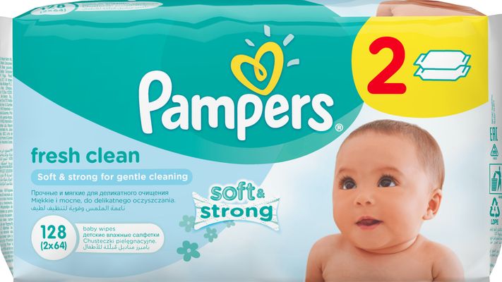 pampers fresh clean 2x64