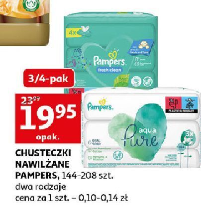 chusteczki nawilżane dla niemowląt pampers auchan cena