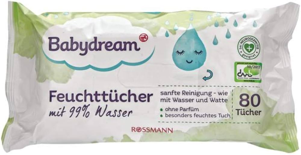 babydream chusteczki nawilżane dla niemowląt 4x80