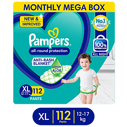 pampers diaper pants extra large 12 kg plus 48 pieces