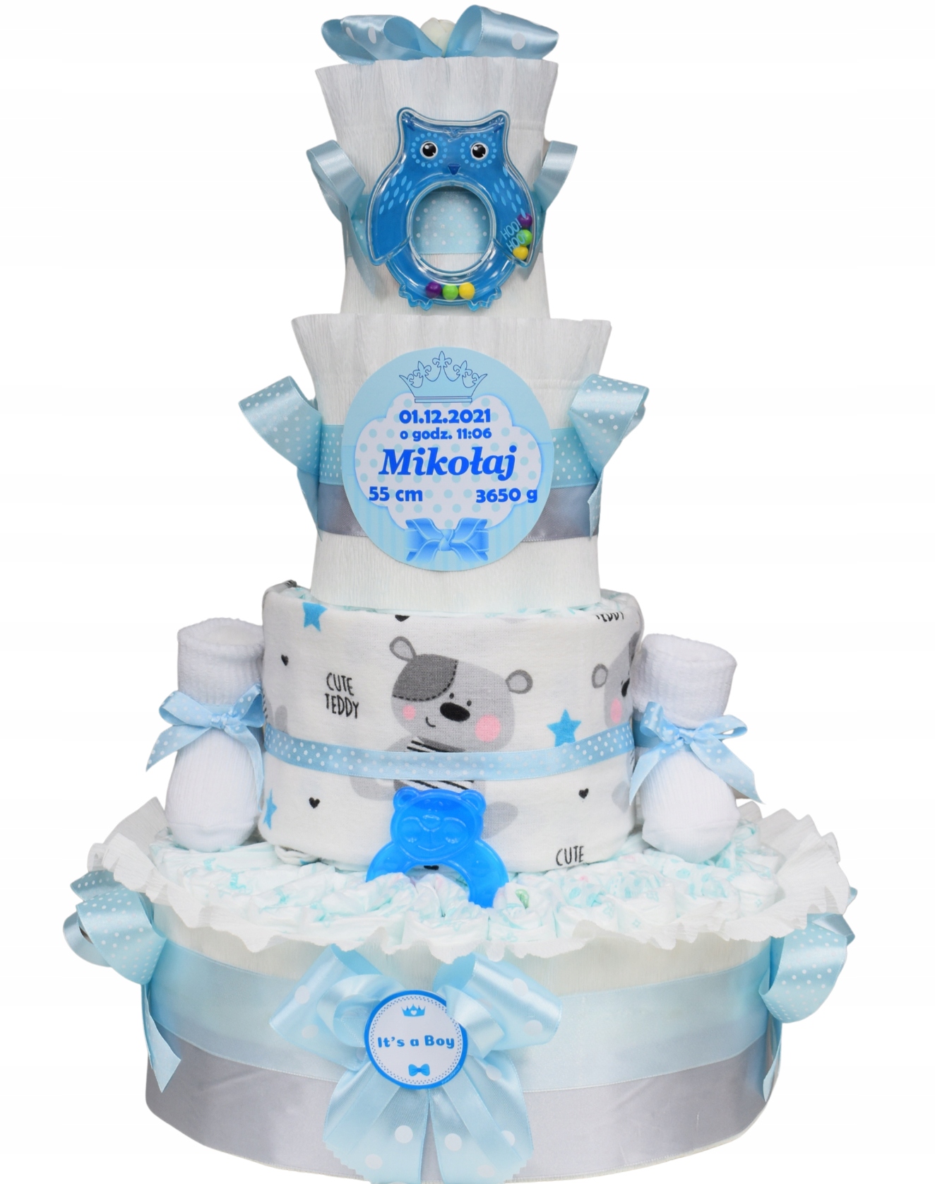 tort baby shower pieluchy