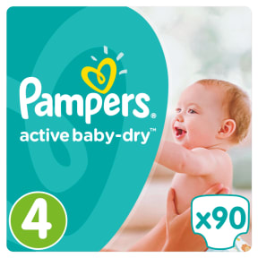 pampers pieluchy active baby 4 maxi 7-14kg 90szt