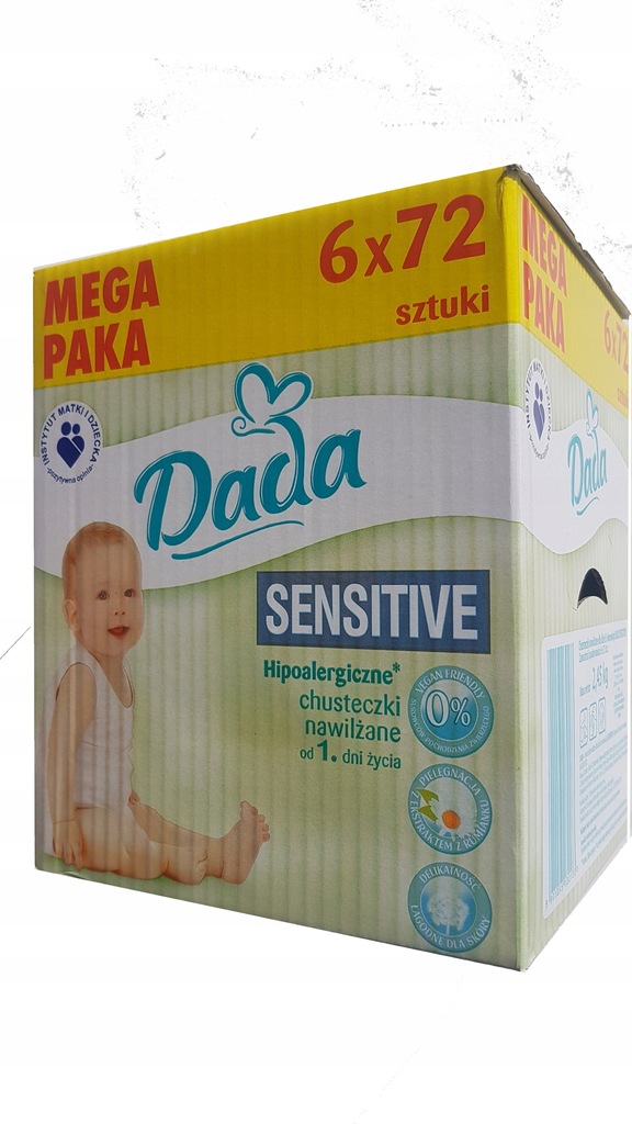 chusteczki nawilżane dada sensitive 72szt