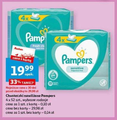 chusteczki nawilżane dla niemowląt pampers auchan cena