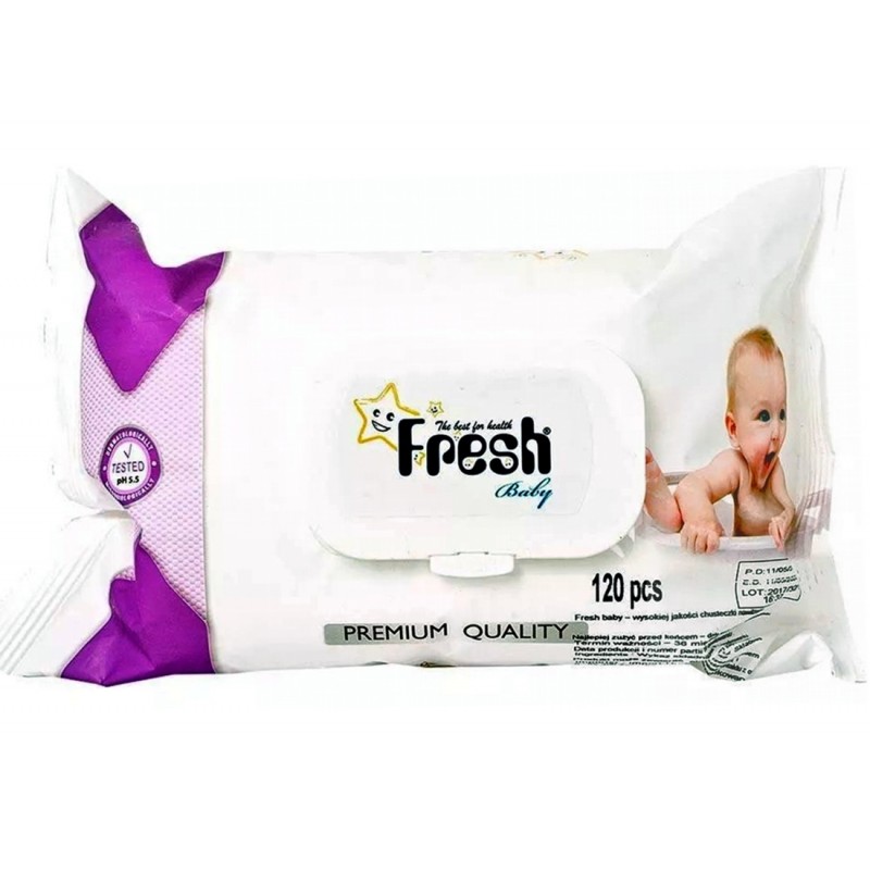 chusteczki nawilżane fresh baby 120 sztuk