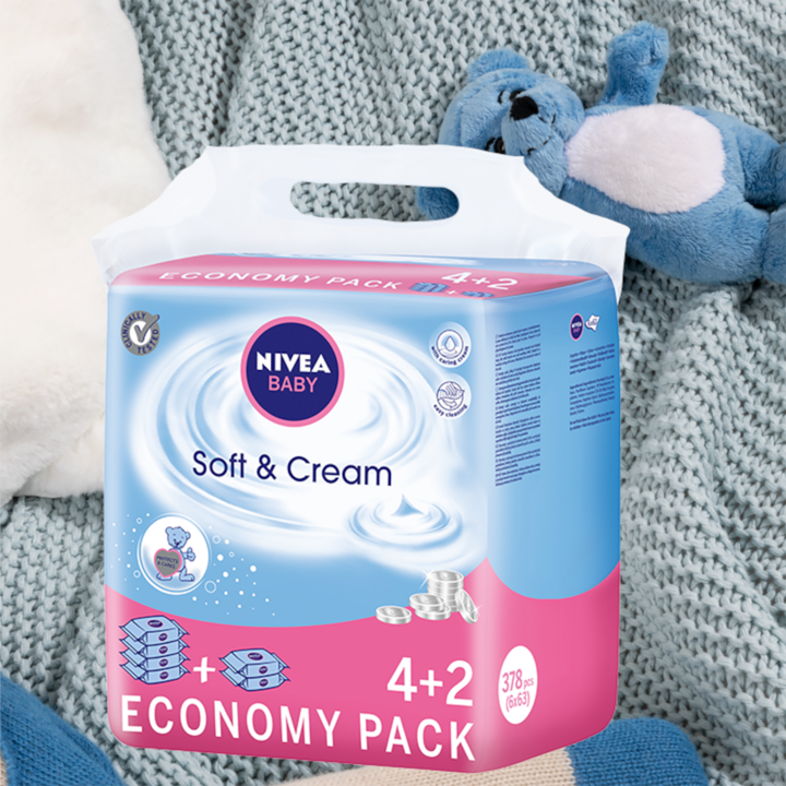 chusteczki nawilżane nivea baby soft&cream nowe 63szt