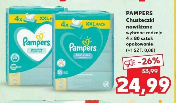 chusteczki nawilżane pampers cena kaufland