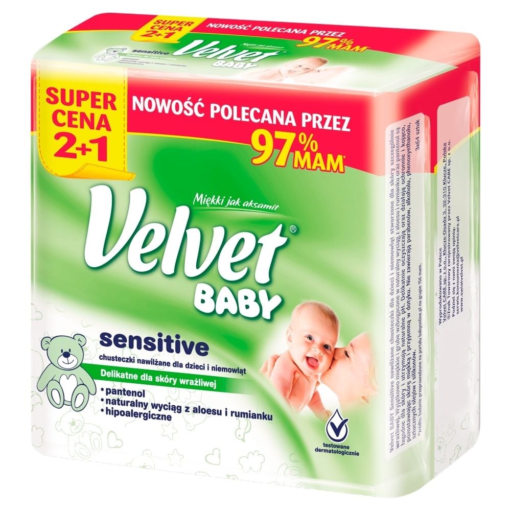 chusteczki nawilżane velvet baby sensitive