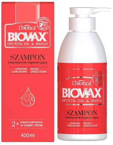 lbiotica biovax szampon intensywnie regenerujący olej z opuncji i mango