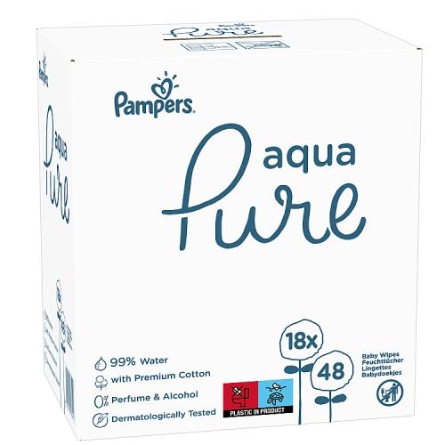 pampers chusteczki nasączone wodą aqua pure 48 szt