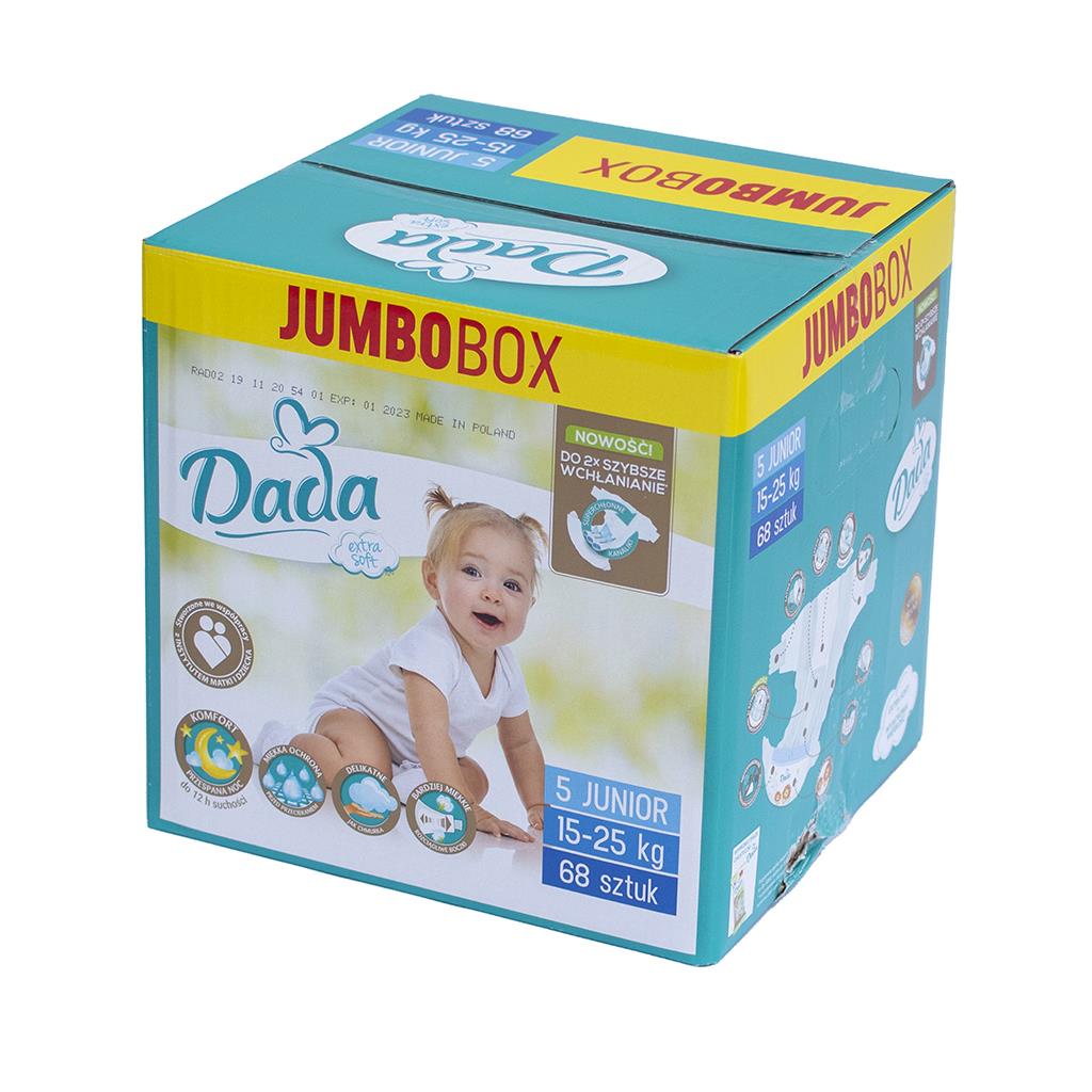 pieluszki dziecięce jednorazowe dada extra soft 5 junior 15-25 kg