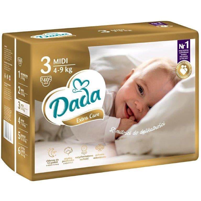 dada extra soft 3 midi pieluchy 4-9kg 60szt