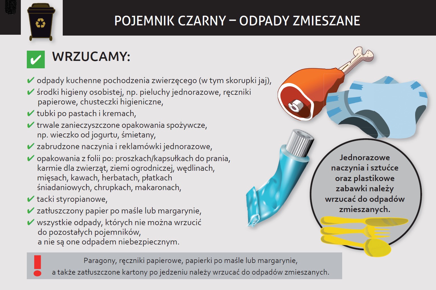 do jakiego kolou pojmn.n smieci wrzucac pieluchy