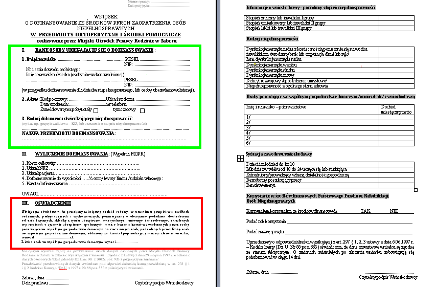 dofinansowanie dla niepełnosprawnego na pieluchy