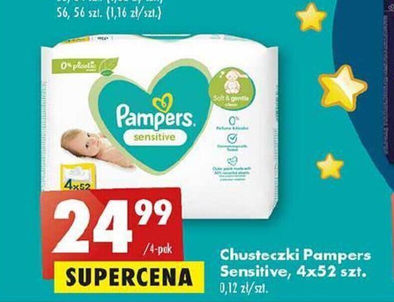 chusteczki nawilżające pampers sensitive biedronka