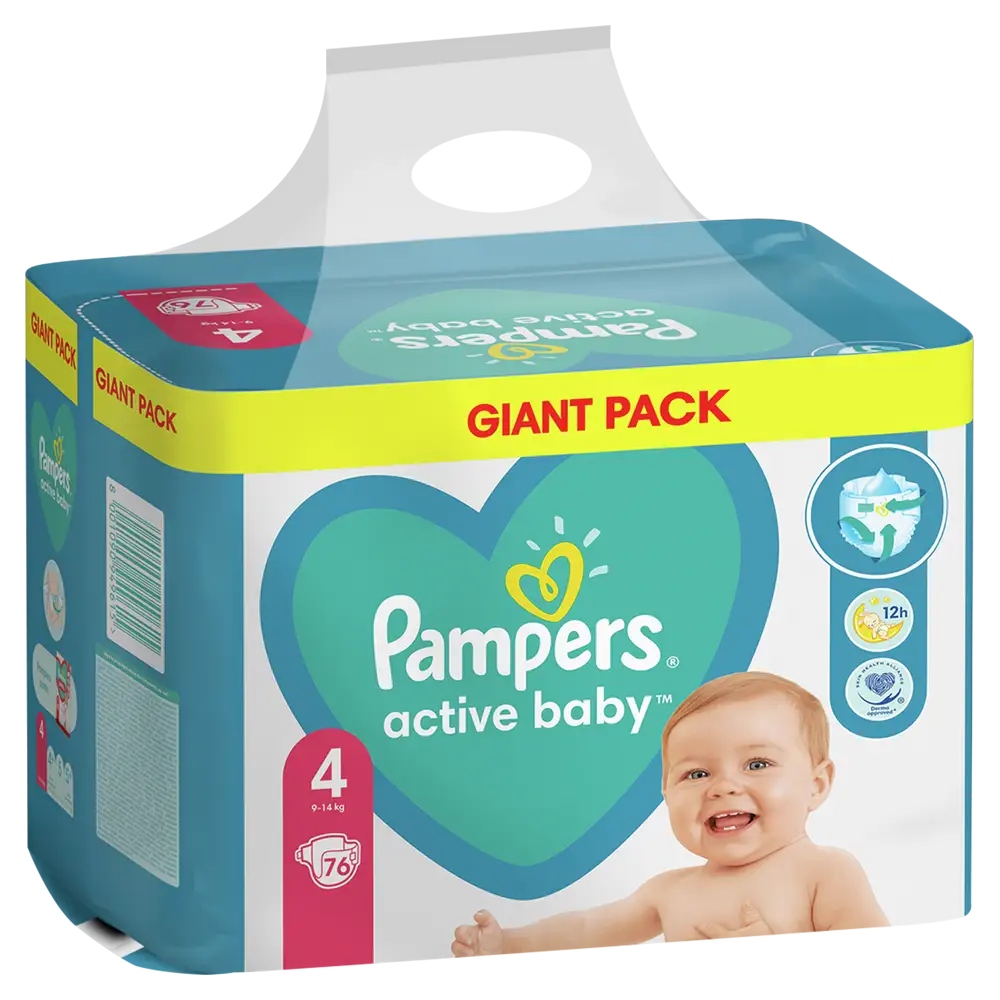 pampers active baby 4 76 szt