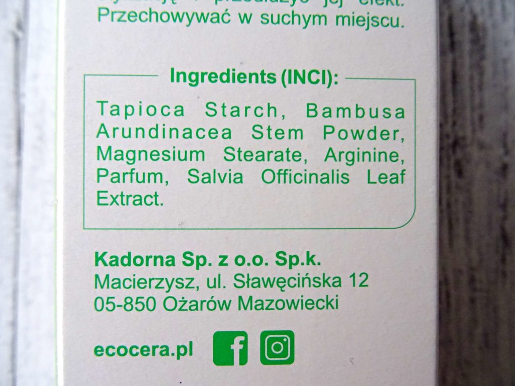 ecocera suchy szampon skład